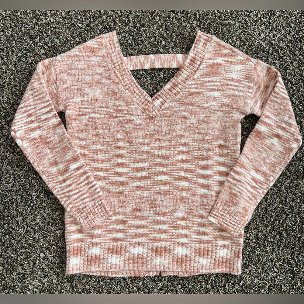Maurices Women’s sweater marled knit and lace-up back size XS (oversized)